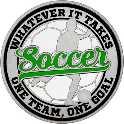 Green "Soccer" with Black Outer Circular Borders